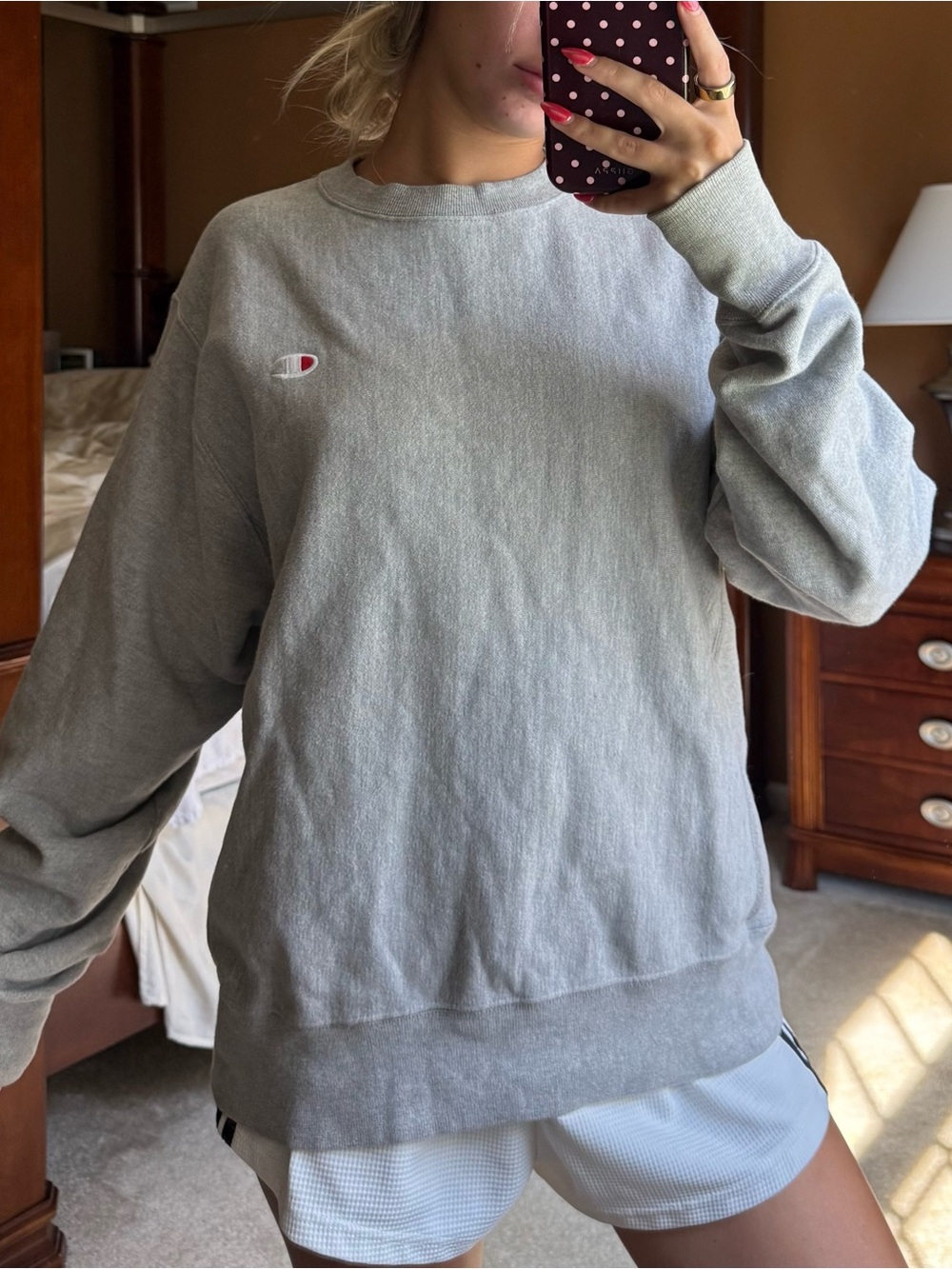 Champion Light Gray Women's Crewneck Sweatshirt